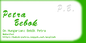 petra bebok business card