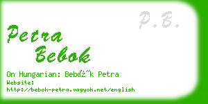 petra bebok business card